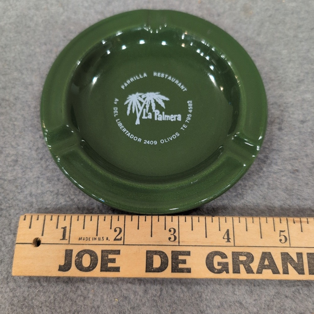 La Palmera Parrilla Restaurant Argentina Ceramic Ashtray Green Ceramicas Argenti - Picture 2 of 3